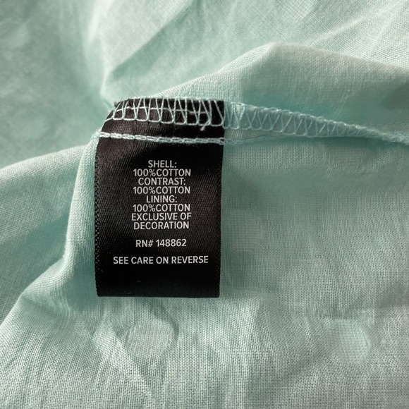 NWT Torrid Blouse Size 2X Blue Cotton Eyelet Floral Lightweight Airy - Picture 9 of 10